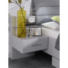 Lit adulte moderne gris avec chevets Ottawa