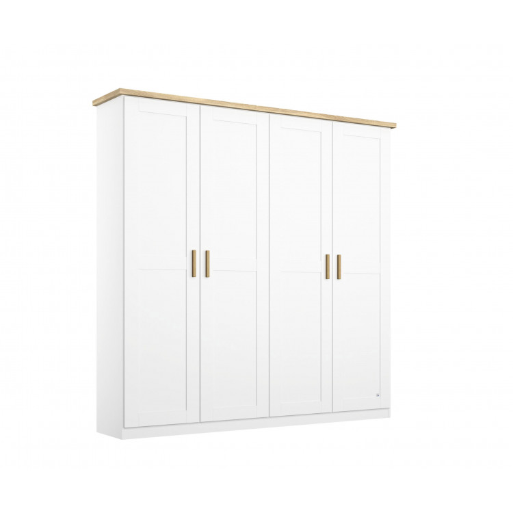 Armoire scandinave 186 cm blanc/chêne Fabrizio