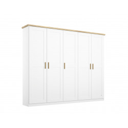 Armoire scandinave 231 cm blanc/chêne Fabrizio