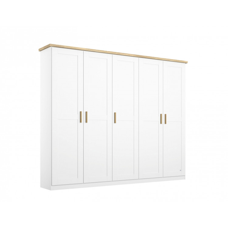 Armoire scandinave 231 cm blanc/chêne Fabrizio