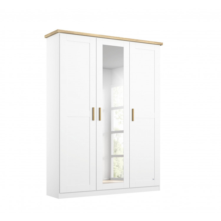 Armoire scandinave 141 cm blanc/chêne Fabrizio I