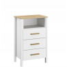 Chiffonnier scandinave 54 cm chêne/blanc Fabrizio