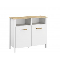 Commode scandinave 100 cm chêne/blanc Fabrizio I