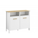 Commode scandinave 100 cm chêne/blanc Fabrizio I