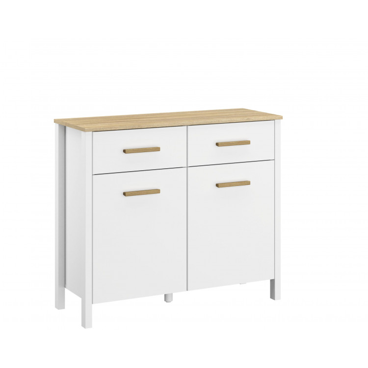 Commode scandinave 100 cm chêne/blanc Fabrizio II