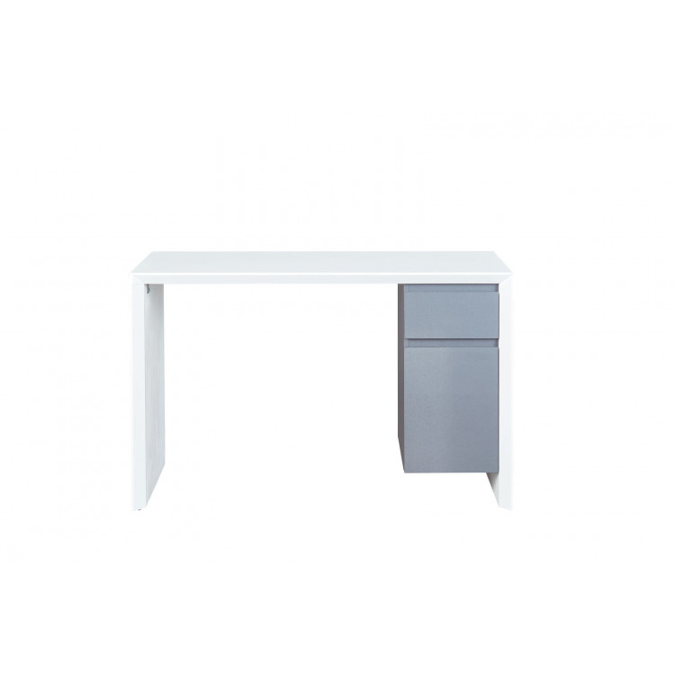 Bureau simple laqué blanc brillant 140cm pour bureau