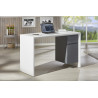 Bureau design en bois blanc brillant/PVC gris Niagara