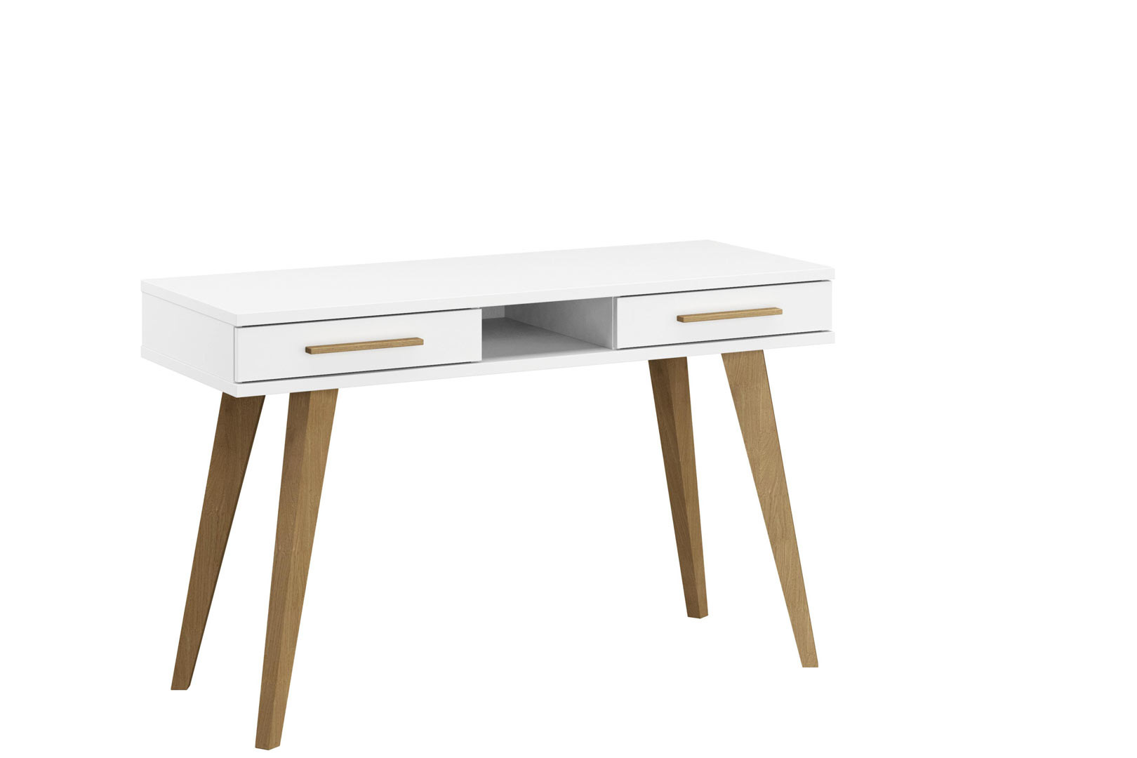 Bureau Cedro 100cm, 2 tiroirs - chêne blanc Scandinave - Emob