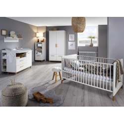 Chambre bébé scandinave blanc/chêne Edisson