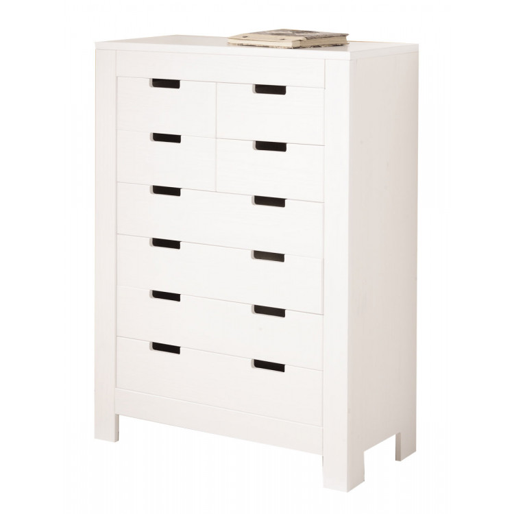 Commode contemporaine en pin massif blanc Cordoba