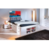 Lit adulte contemporain en pin massif blanc Miami