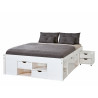 Lit adulte contemporain en pin massif blanc Miami