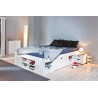 Lit adulte contemporain en pin massif blanc Miami