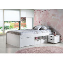 Lit enfant contemporain en pin massif blanc Miami