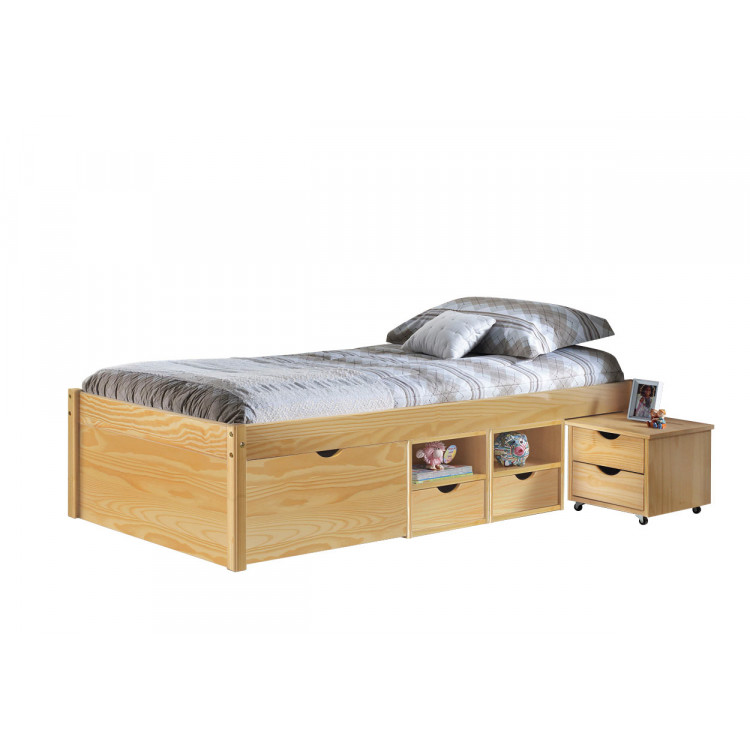 Lit enfant contemporain en pin massif naturel Star