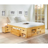 Lit adulte contemporain en pin massif naturel Star