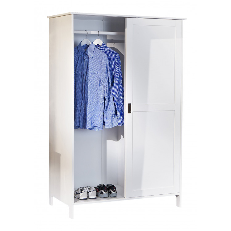 Armoire contemporaine en pin massif blanc Marianne