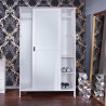 Armoire contemporaine en pin massif blanc Marianne