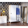 Armoire contemporaine en pin massif blanc Marianne