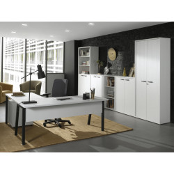 Ensemble de bureau contemporain blanc Carlos