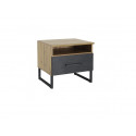 Chevet adulte moderne chêne/anthracite Sabrina