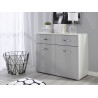 Commode moderne 93 cm blanc/gris Oklaoma