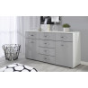 Commode moderne 140 cm blanc/gris Oklaoma