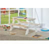 Ensemble table et banc enfant contemporain en pin massif Romuald