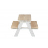 Ensemble table et banc enfant contemporain en pin massif Romuald