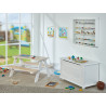 Ensemble table et banc enfant contemporain en pin massif Romuald