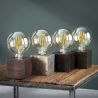 Lampe à poser industrielle en métal coloris bronze Cubix