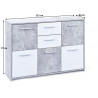 Meuble de rangement contemporain 115 cm blanc/beton Colibri