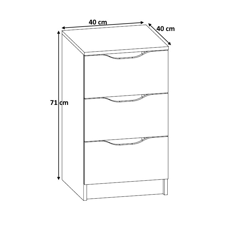 Meuble de rangement contemporain 40 cm Karen