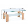 Table basse moderne bois & verre chêne sonoma Alona