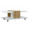 Table basse design en bois blanc mat/chêne sauvage Olivette