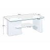 Table basse moderne blanche en verre Clea