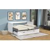 Lit banquette contemporain extensible blanc Lana