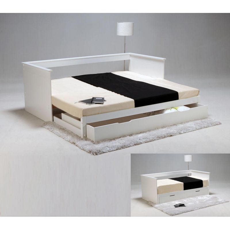 Lit banquette avec sommier extensible & tiroir