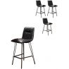 Ensemble vintage de 4 tabourets de bar Justine