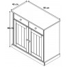 Meuble de rangement contemporain en pin massif blanc Minerva