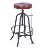 Tabouret de bar ajustable industriel noir/marron Carla