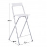 Tabouret pliable moderne blanc Sacha