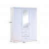 Armoire contemporaine 140 cm en pin massif Kona I