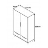 Armoire contemporaine en pin massif blanc Noemie