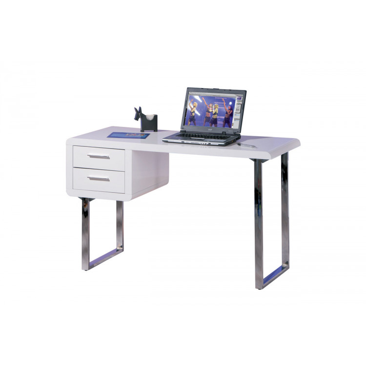 Bureau droit moderne blanc Calie