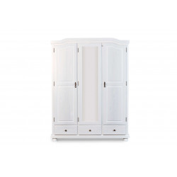 Armoire style campagne 150 cm en pin massif blanc Hada I