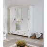 Armoire style campagne 150 cm en pin massif blanc Hada I