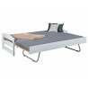 Lit gigogne contemporain en pin massif blanc Shella