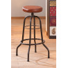 Tabouret de bar industrielle noir/marron Carla I