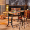 Tabouret de bar industrielle noir/marron Carla I